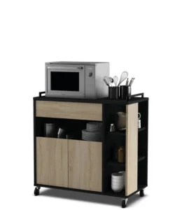 Acquista Ora Carrello multifunzione rovere e nero, 78,4x40x79 cm